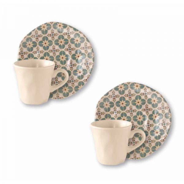 TAZZINA CAFFE LE CEMENTINE INFIORE SET 2 PZ GRES