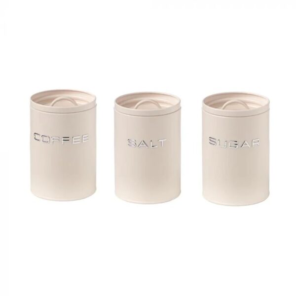 Set  3 barattoli zucchero - caffè - sale con chiusura ermetica Ø 11 x h 16 cm
