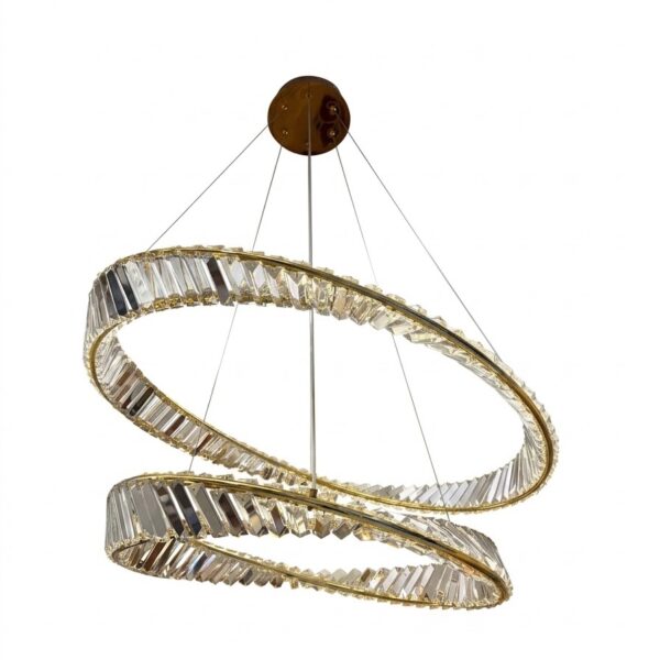 Strauss lampadario oro e cristalli leolux